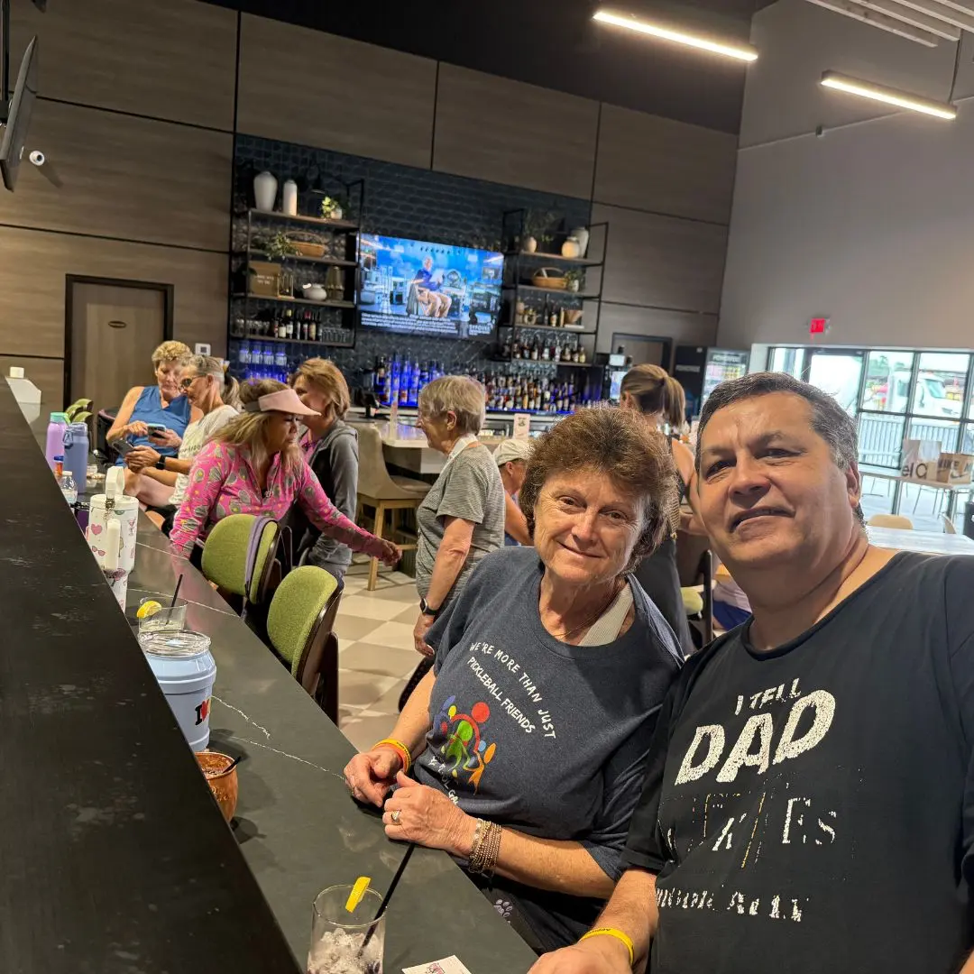 A couple at the bar