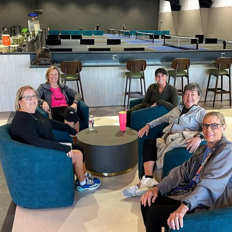 Members chatting in the lounge